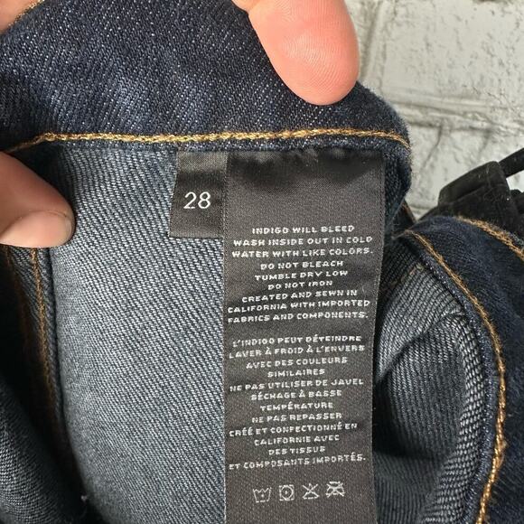 J Brand Skirt Ashlyn Denim Jean Mini Nautical Button Dark Wash Blue Gold 28 - Picture 4 of 7